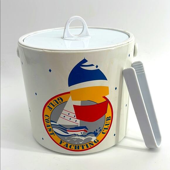 Vintage MCM Gulf Coast Yachting Club insulated barware handle ice bucket - Picture 1 of 6